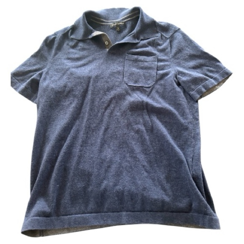 Banana republic blue sweater material polo cotton nylon silk